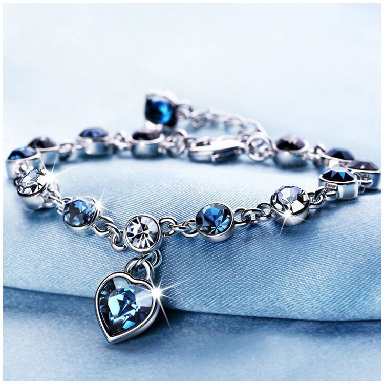 Herz des Ozeans Kristallarmband Modeschmuck