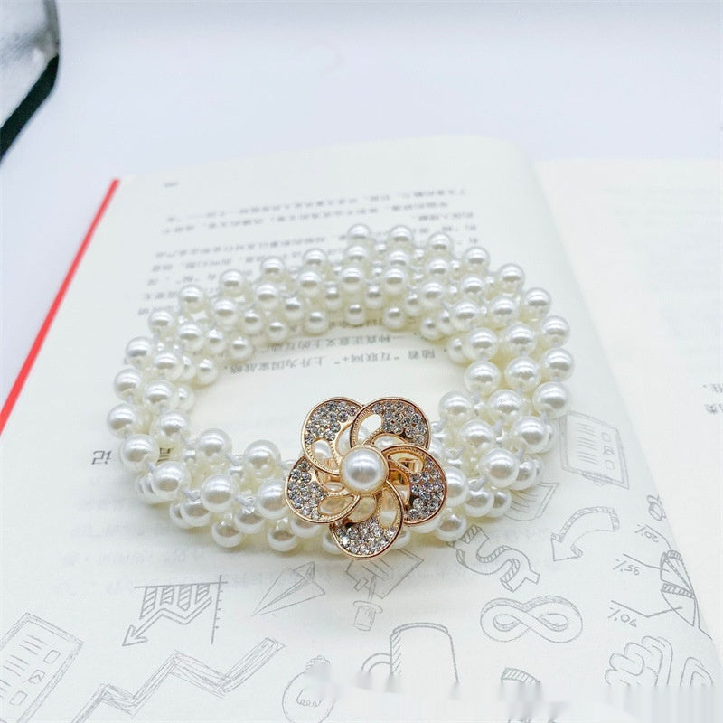 Joyería de moda para mujer, cadena de cintura con perlas blancas