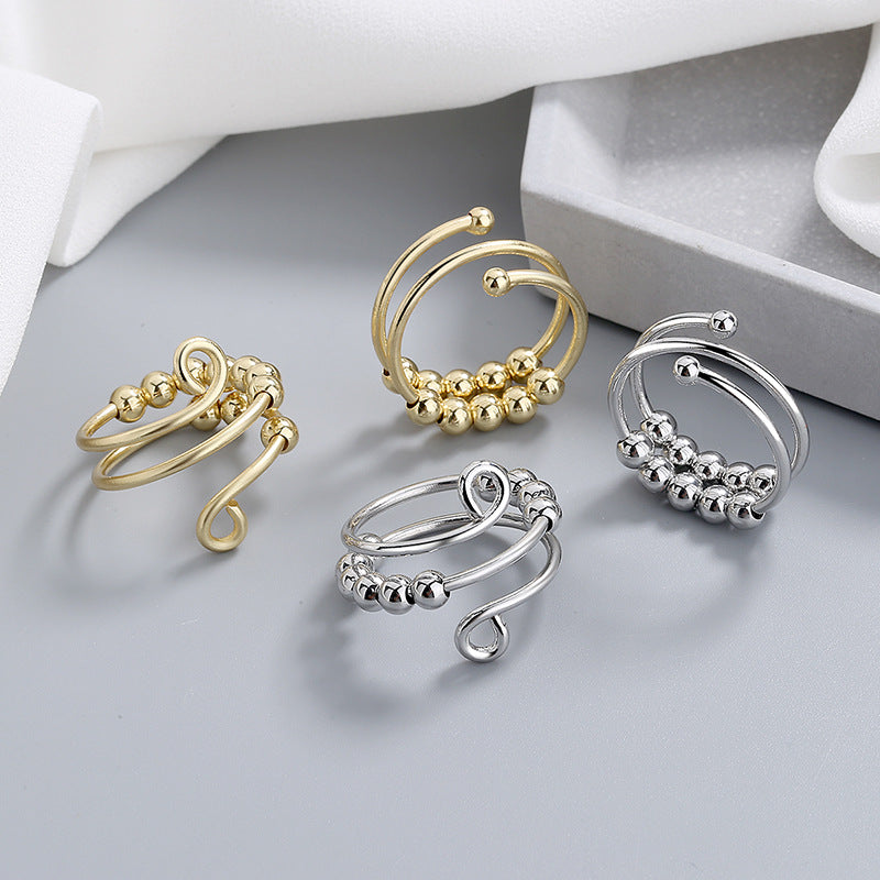 Rotierender Ring, doppelagig, verstellbar, Dekompression, Farberhaltung, Stress-Angst-Ring