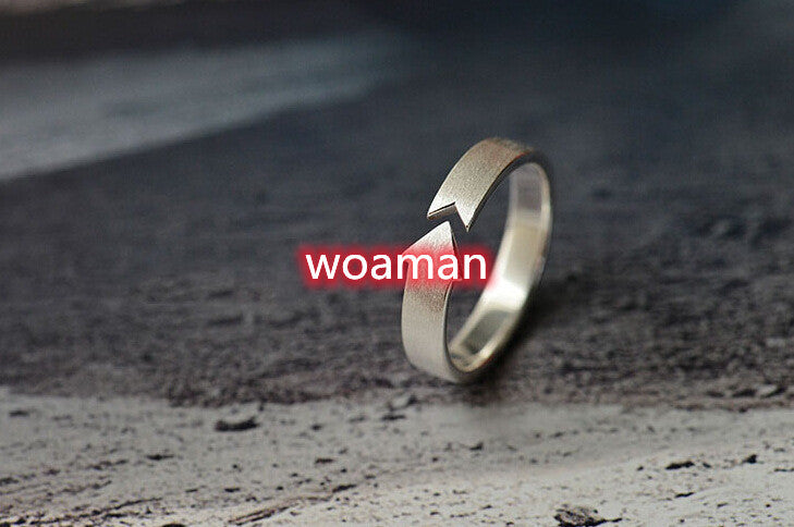 925er Silber Ring Pfeil Gebürsteter Partnerring