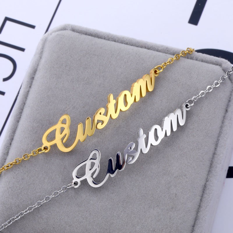 Pulsera personalizada de acero inoxidable con nombre para hacer tú mismo