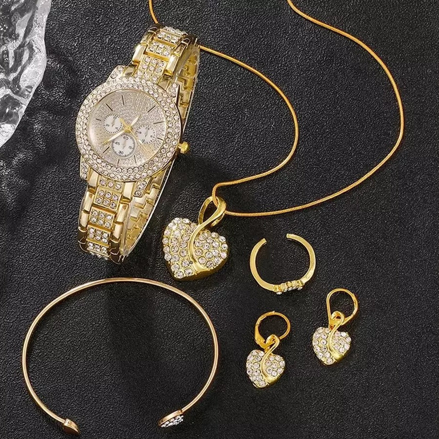 Vollbesetzte Diamant-Armbanduhr für Damen, Quarzuhr, Modeschmuck