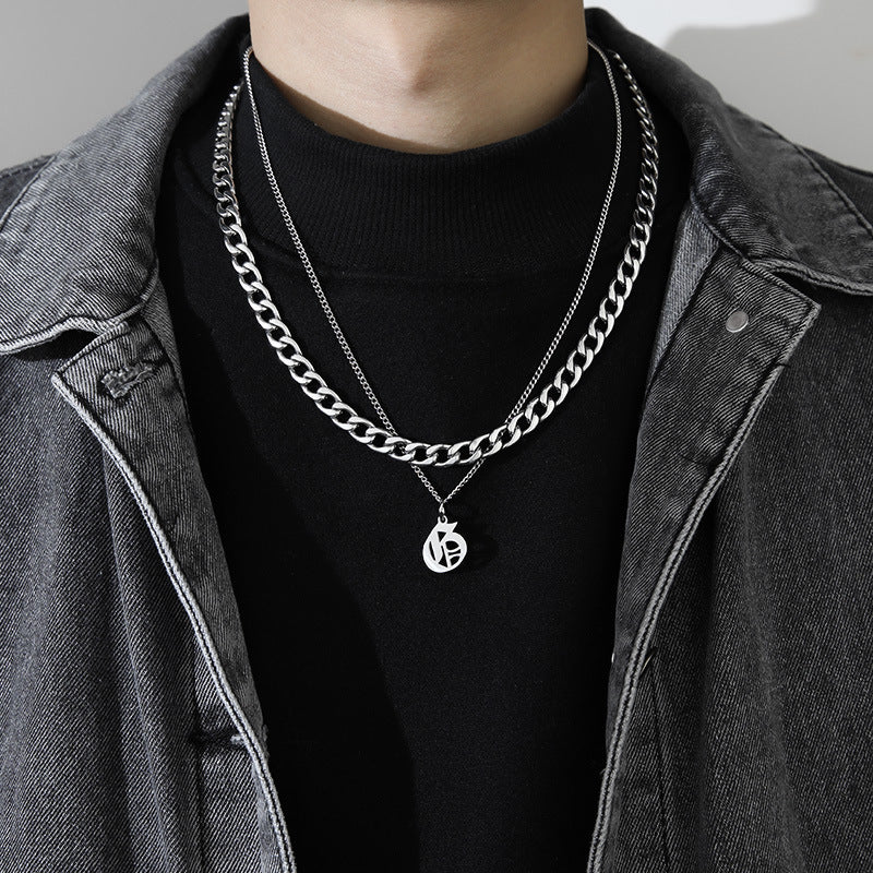 Ins Style Letter Necklace Titanium Steel