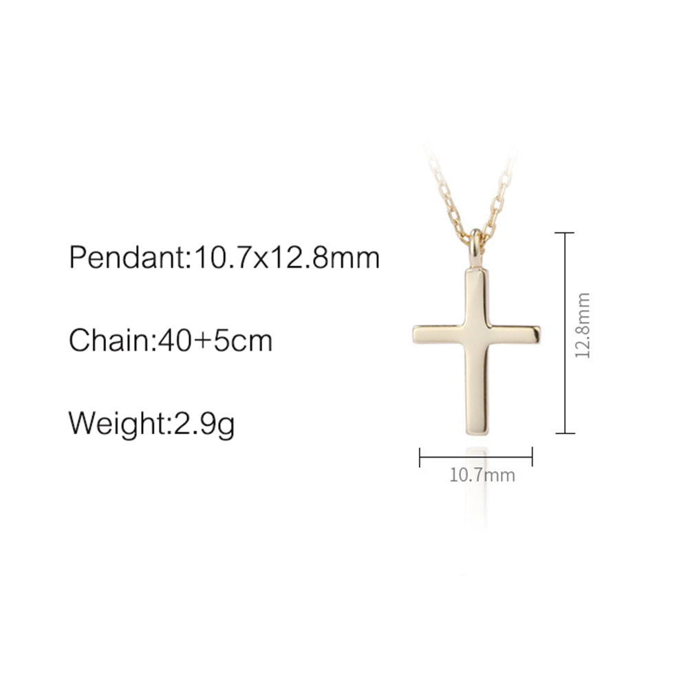 Collar con colgante de cruz cristiana de Jesús de oro de 18 quilates y plata de ley 925 para mujer, joyería de moda, regalo de graduación para chica