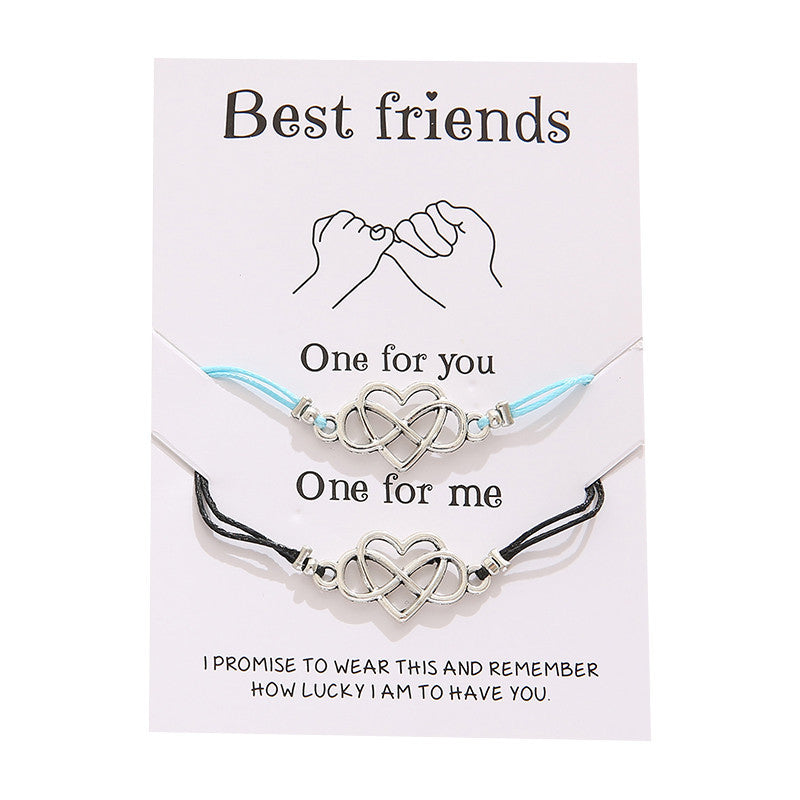 Grenzüberschreitendes meistverkauftes Best-Friendship-Kartenarmband, einfaches Persönlichkeits-Liebes-8-Zeichen-Paararmband-Schmuck