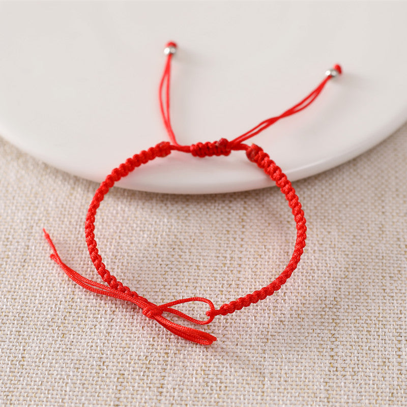 Male And Female Red Rope Couple Beads Threading DIY