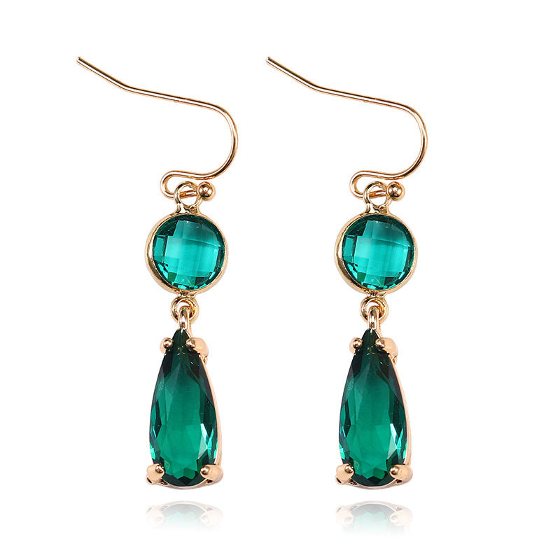 Pendientes de cobre con cristal K9 multicolor de diseño geométrico