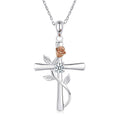 Rosenkreuz-Halskette mit Strass, modische Persönlichkeitsanhänger-Halskette als Valentinstagsgeschenk
