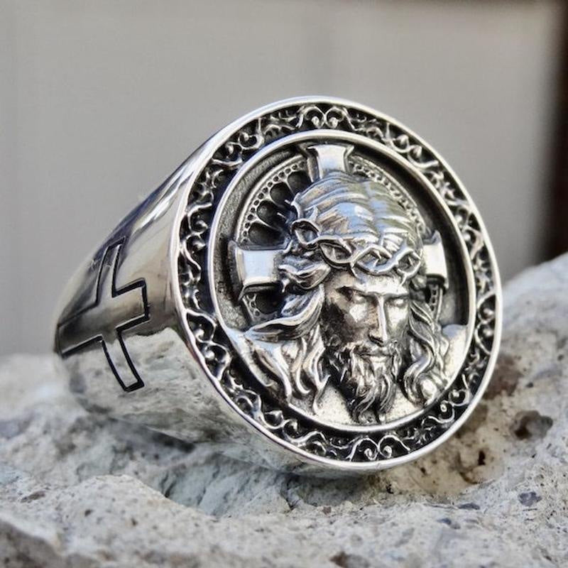 Mode Jesus Kreuz Herren Punk Ring