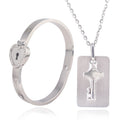 Modeschmuck Titanstahl Paar Liebesschloss, Armband, Schlüssel-Set, Halskette