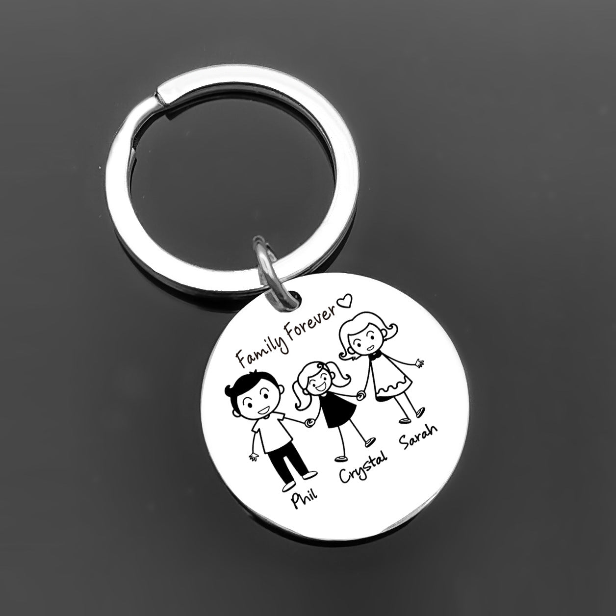 Customized Family Stainless Steel Key Ring