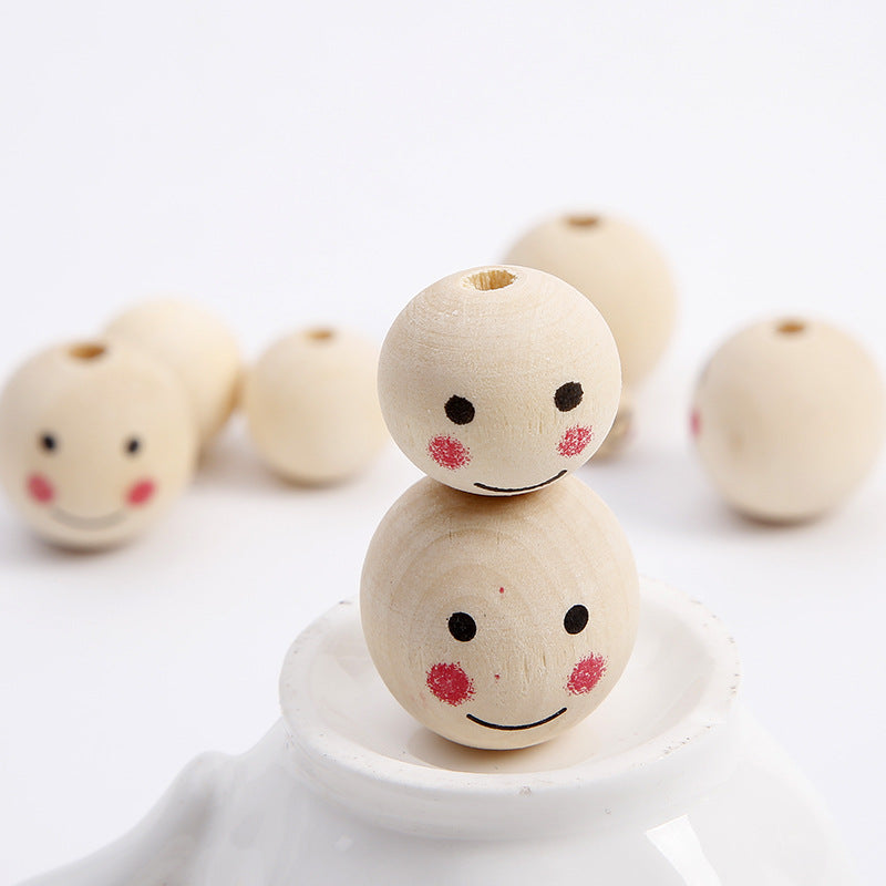 DIY Kinder Holzfarben Smile Puppenkopf Perlen Accessoires
