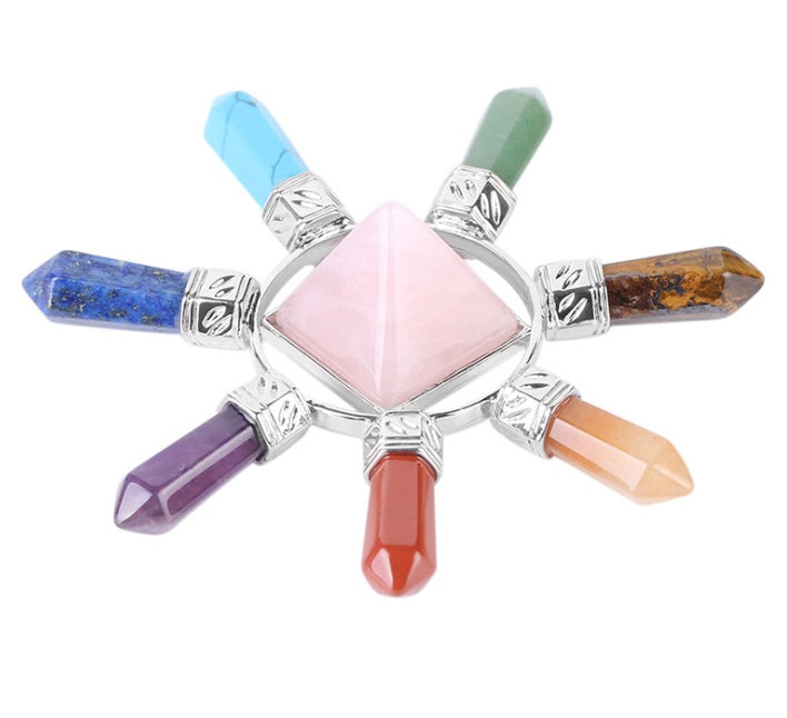 Naturkristall Halbedelstein Sieben-Chakra-Schmuck