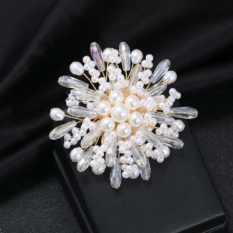 Broche de perlas de lujo con temperamento para mujer