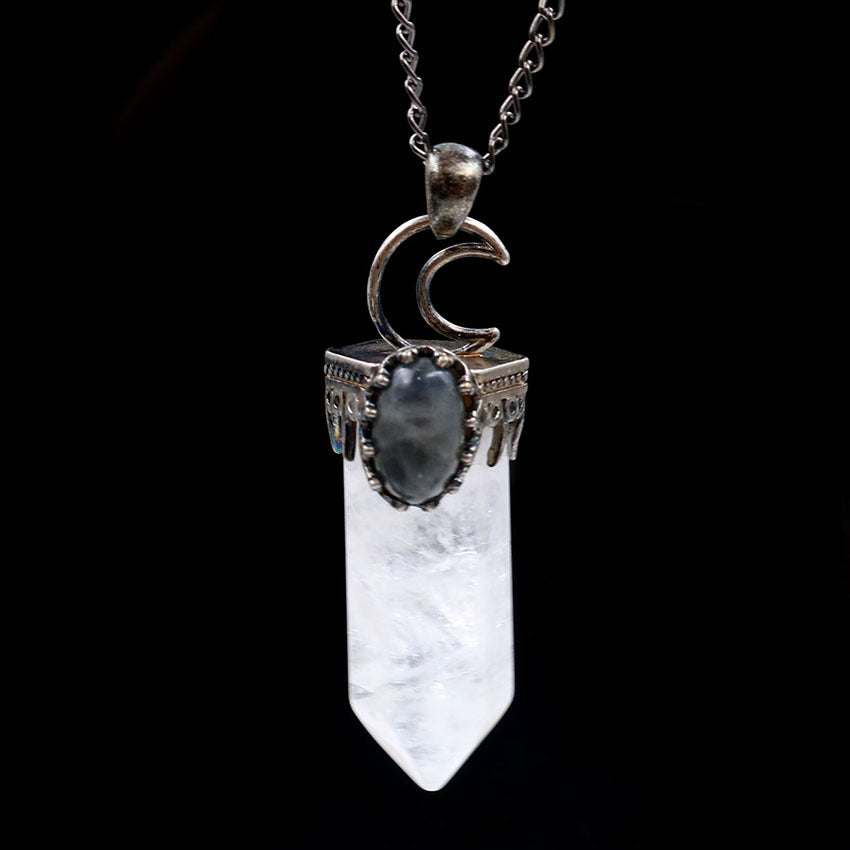 Natural crystal hexagonal pendant pendant