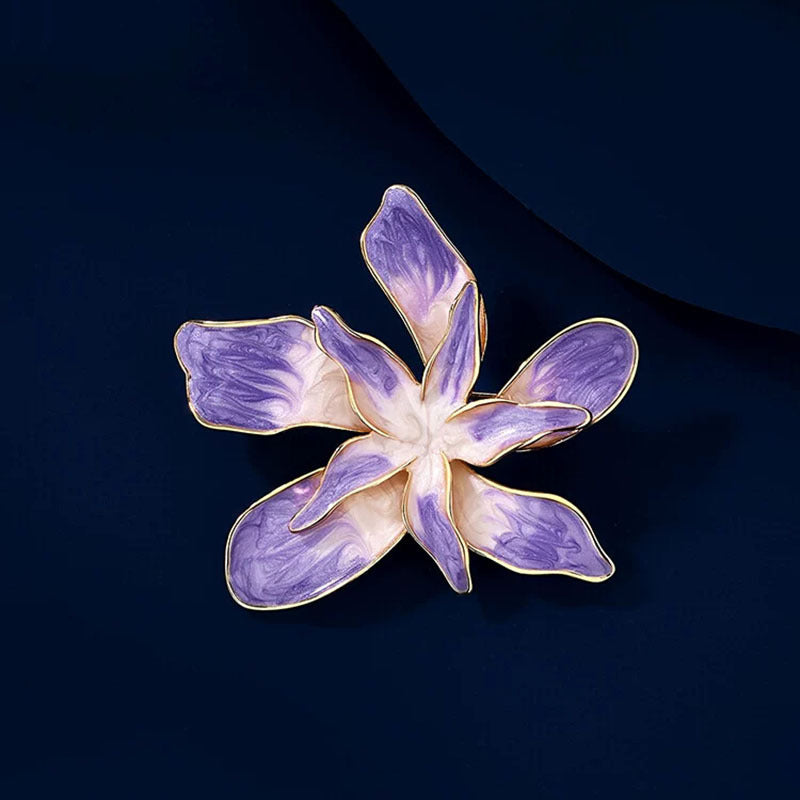 Lila Blumenbrosche Eleganter Anstecker Kleidung Accessoires