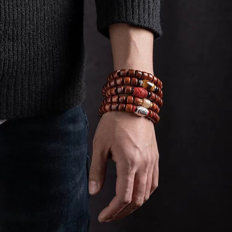 Cuentas de hueso de yak estilo tibetano, cuentas tibetanas de hueso, pulsera de cuerno