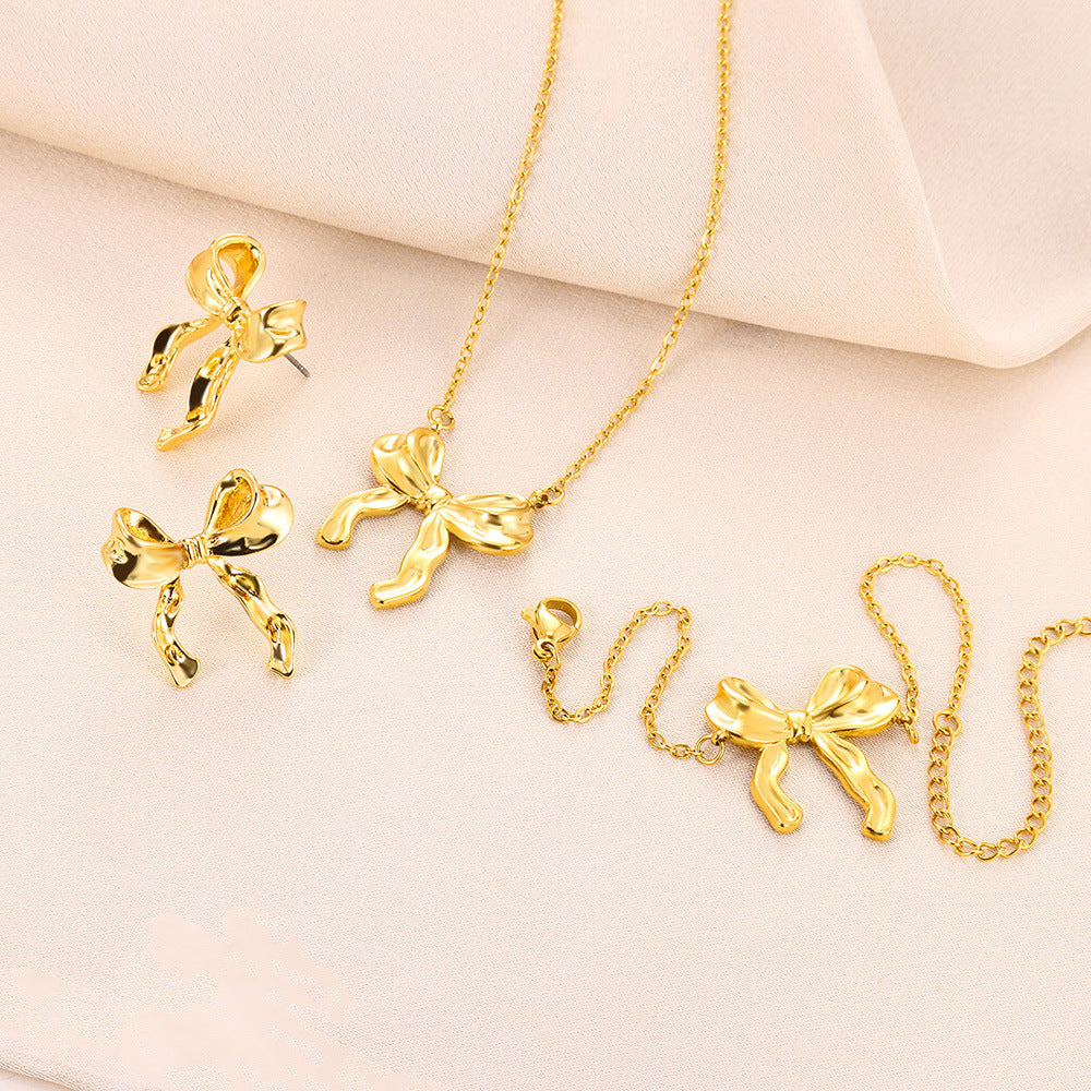 Joyería de Lazo de Acero Inoxidable de 18K Estilo Coreano