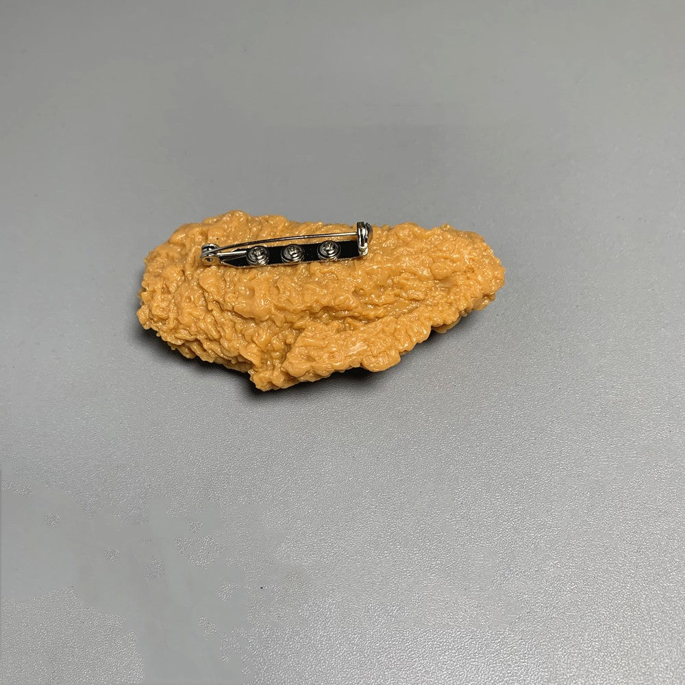 Juego de simulación de alitas de pollo frito e insignia de comida