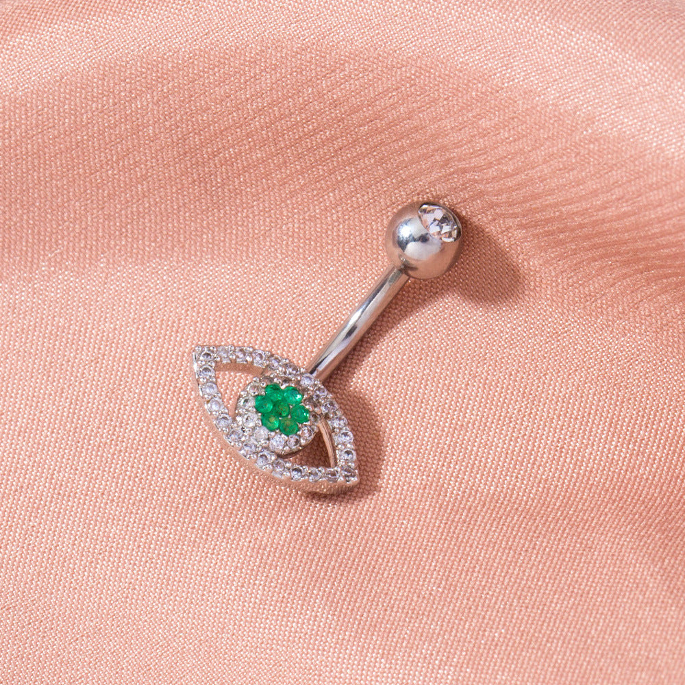 Joyería de Piercing de Ombligo de Circón Ojo Sencillo para Mujer