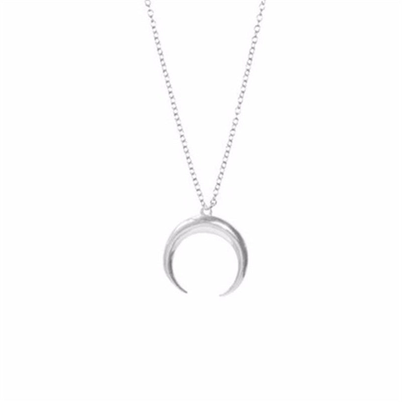 Neue Mode Schmuck Croissant Horn Mond Anhänger Halskette Geschenk für Frauen Mädchen