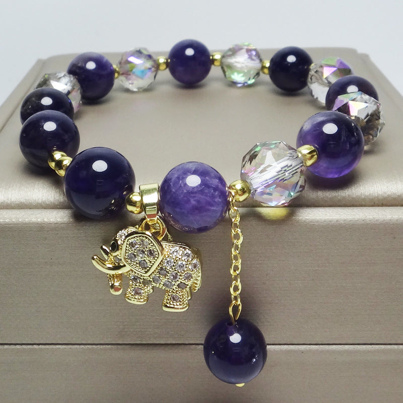 Damenmode personalisiertes Armband aus natürlichem Amethyst