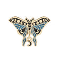 Broche de pintura con forma de mariposa y polilla con goteo de aceite creativo