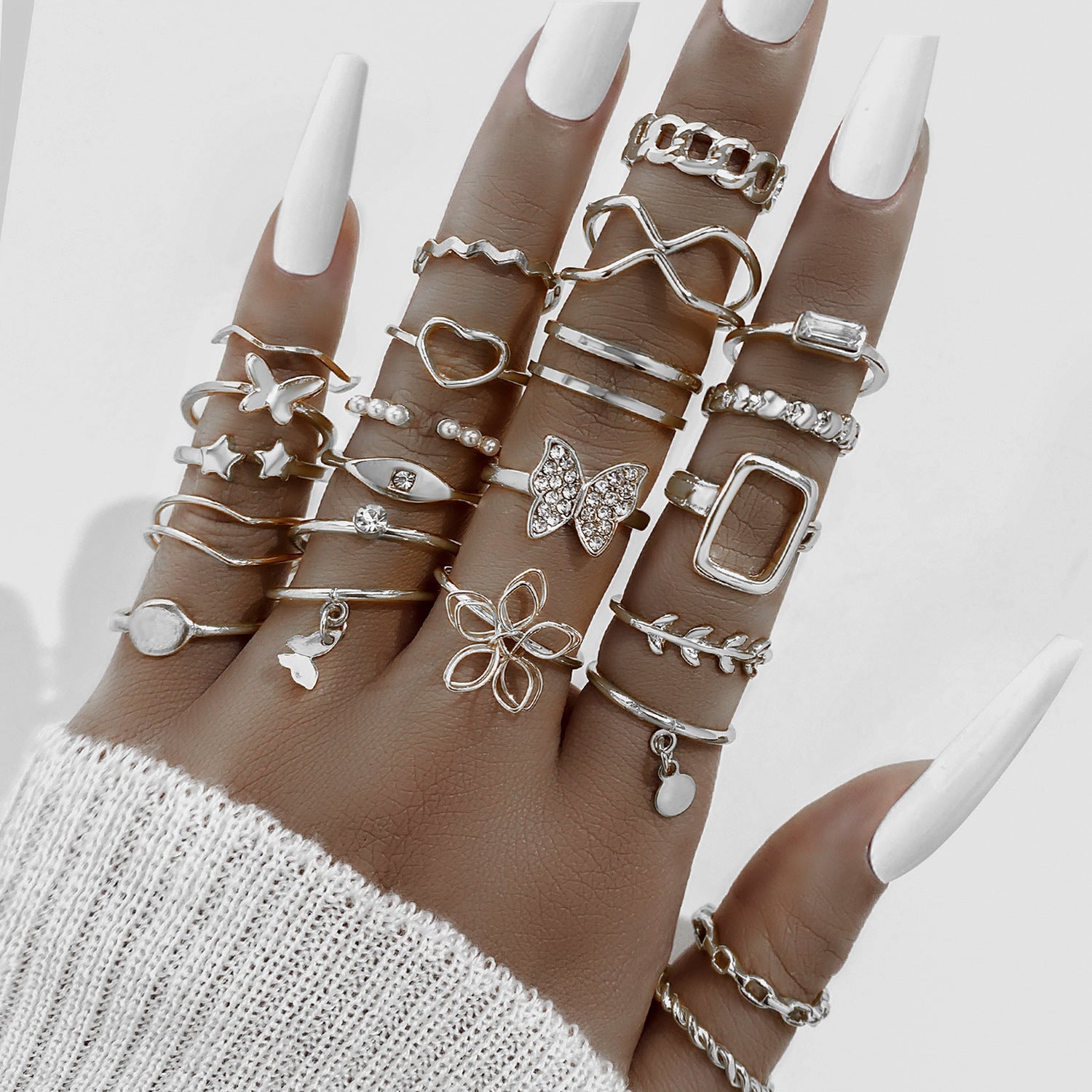 Ring Damen Nischen Senior Knöchelring 23-teiliges Set