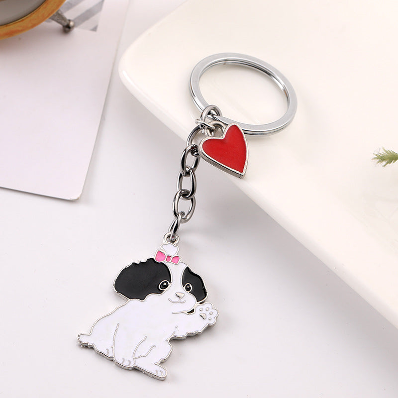 Colgante de Llavero de Perro Saludador de Moda Americana y Linda para Mascotas