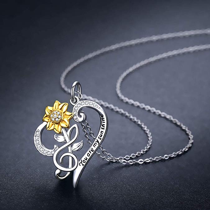 Sonnenblumen-Halskette aus 925er Sterlingsilber