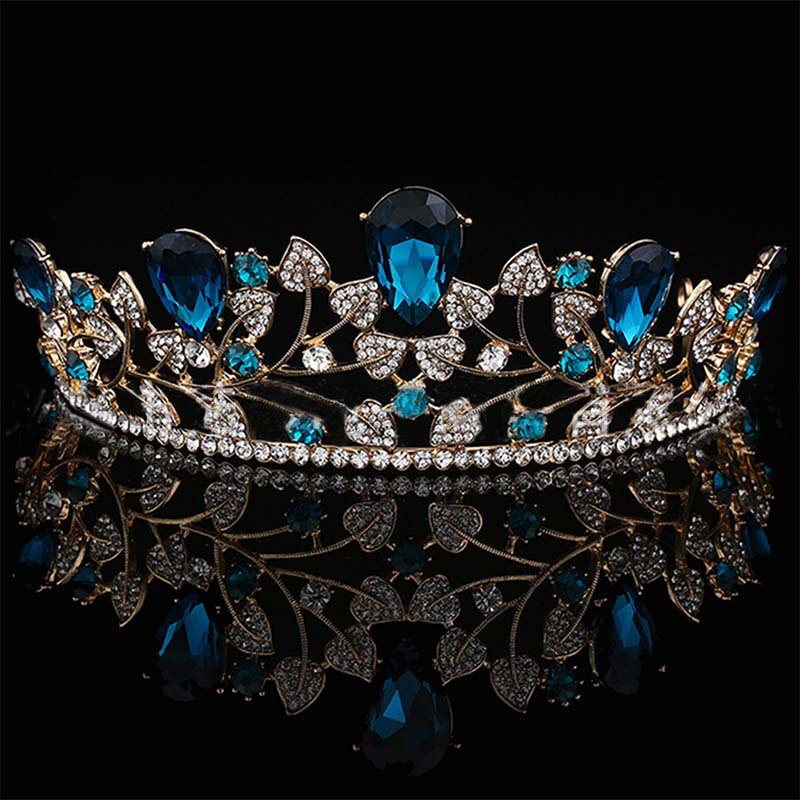 Goldene Blätter Große Krone Brautkleid-Accessoires