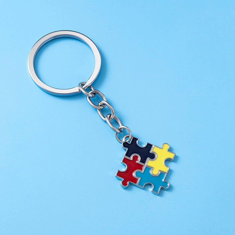 Llavero Esmaltado Colorido de Concientización sobre el Autismo