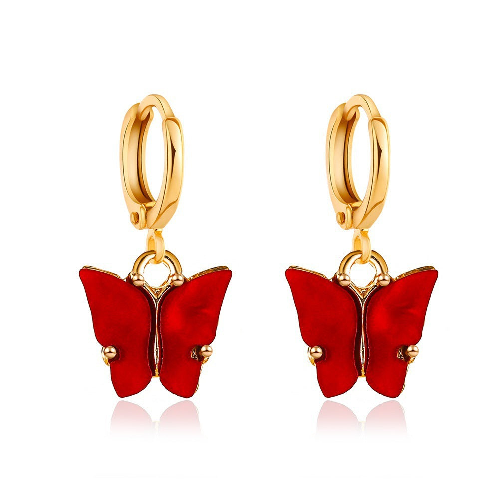 Pendientes de esmalte con forma de corazón, color rosa, joyas negras, regalo de boda