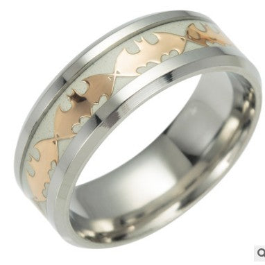 Edelstahl Batman Symbole Leuchtende Herrenringe Nie verblassender leuchtender Ring