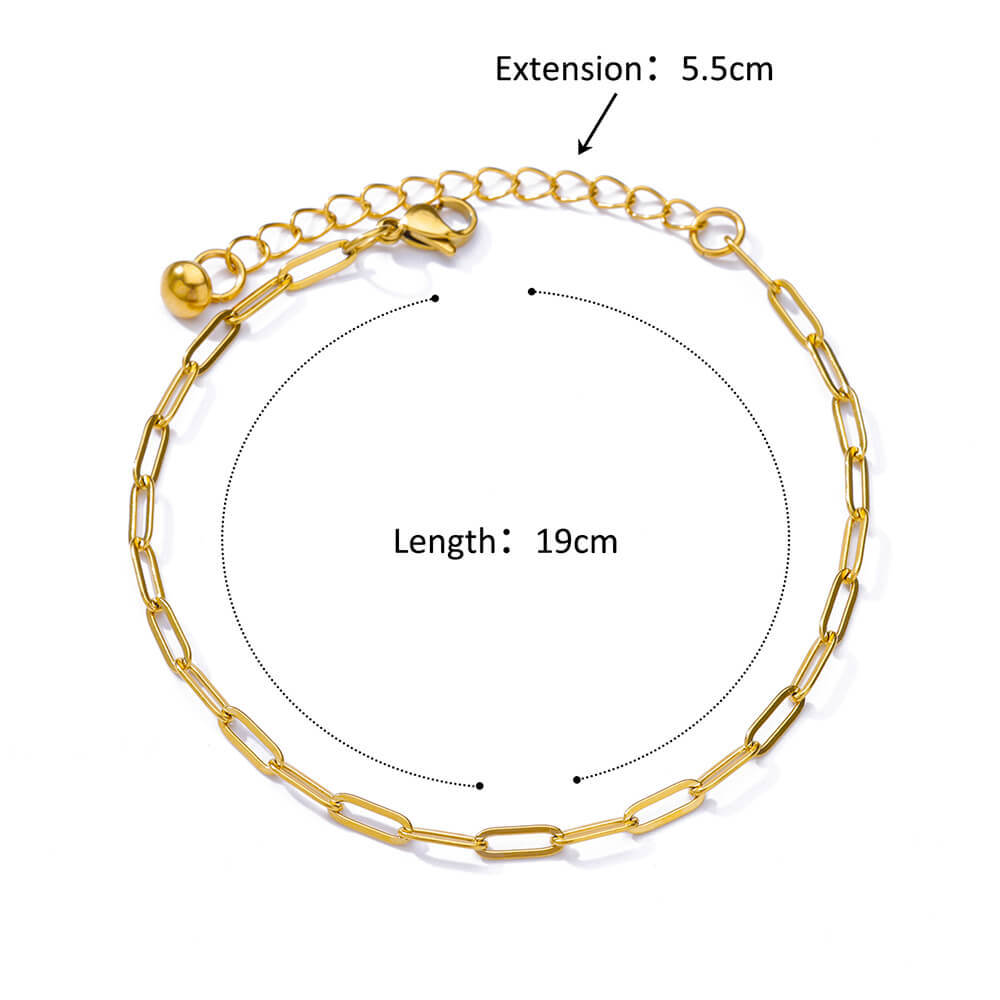 Tobillera Figaro Blade de acero inoxidable 18K