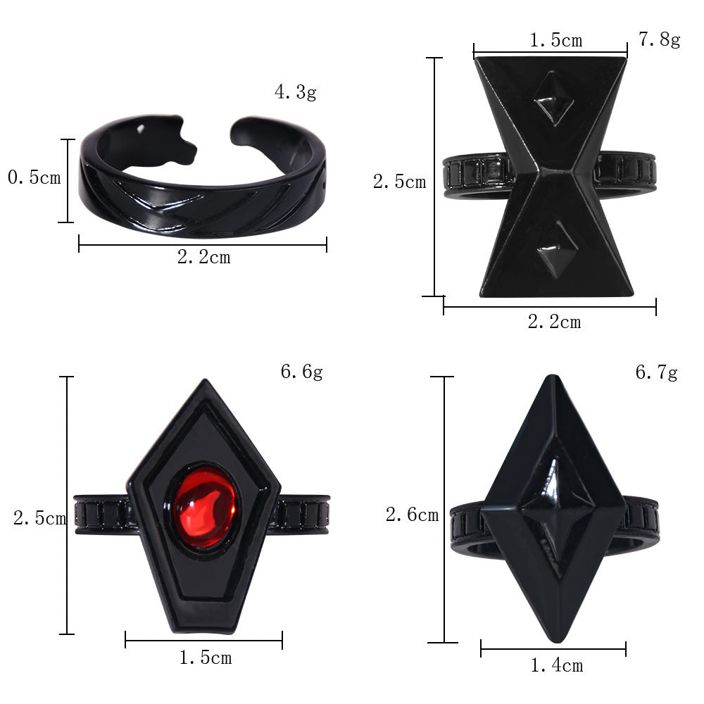 Walnuss Exquisites Schwarzes Ringset