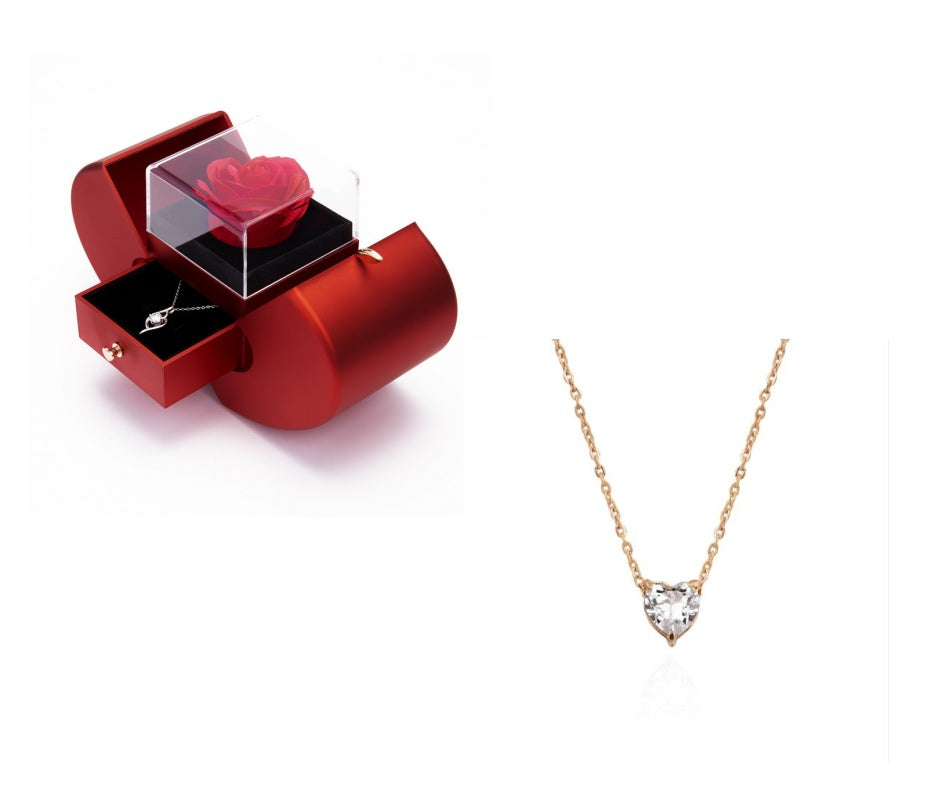 Crystal Heart Choker Necklace