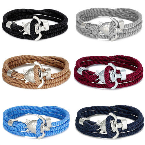 Pulsera de cuerda náutica ajustable de múltiples vueltas Serie Marina