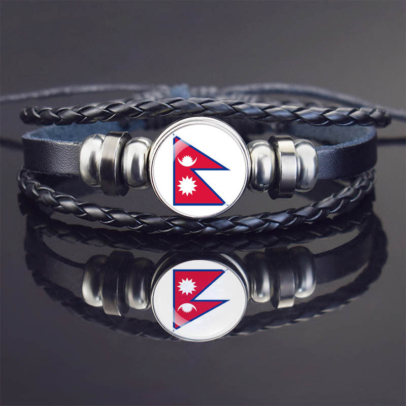 World Flag Bracelet Woven Twisted