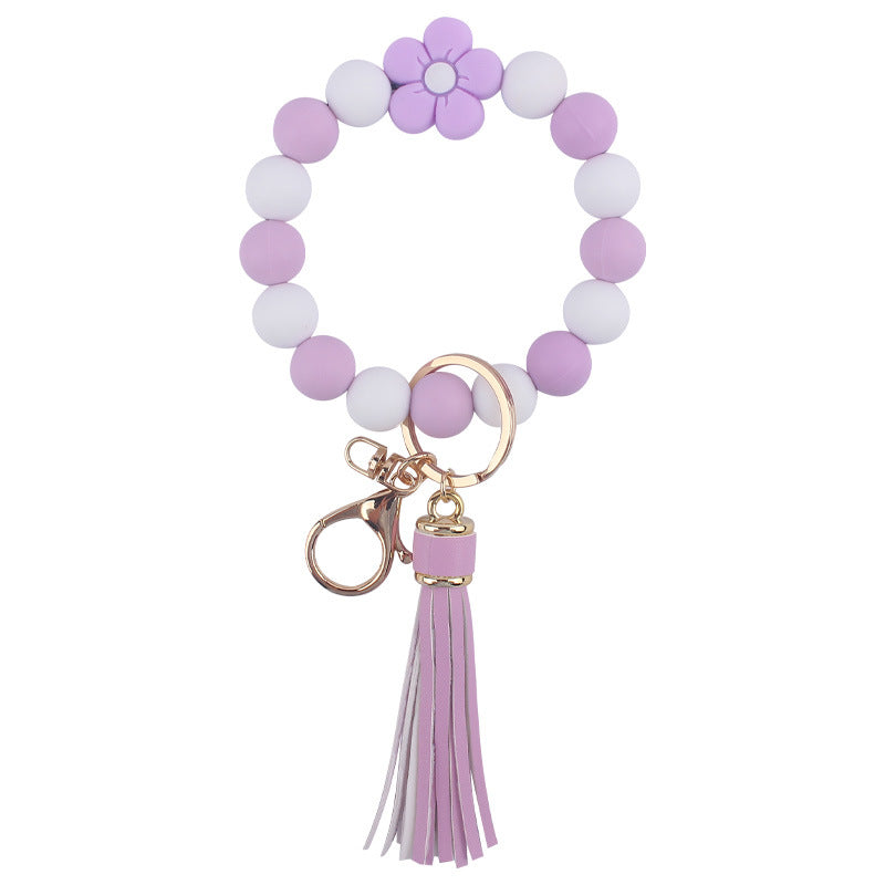 Llavero Pulsera de Silicona de Flores de Dibujos Animados