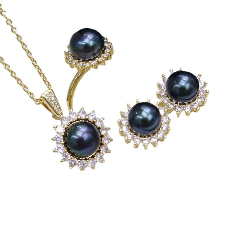 Süßwasserperlen Schlichtheit All-Match-Halsketten-Set