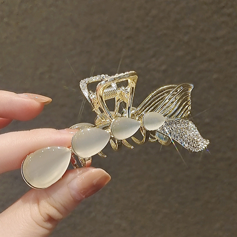 Fischschwanz-Opal Temperament Perle Haarspange Mittelgroße Clip Kopfbedeckung