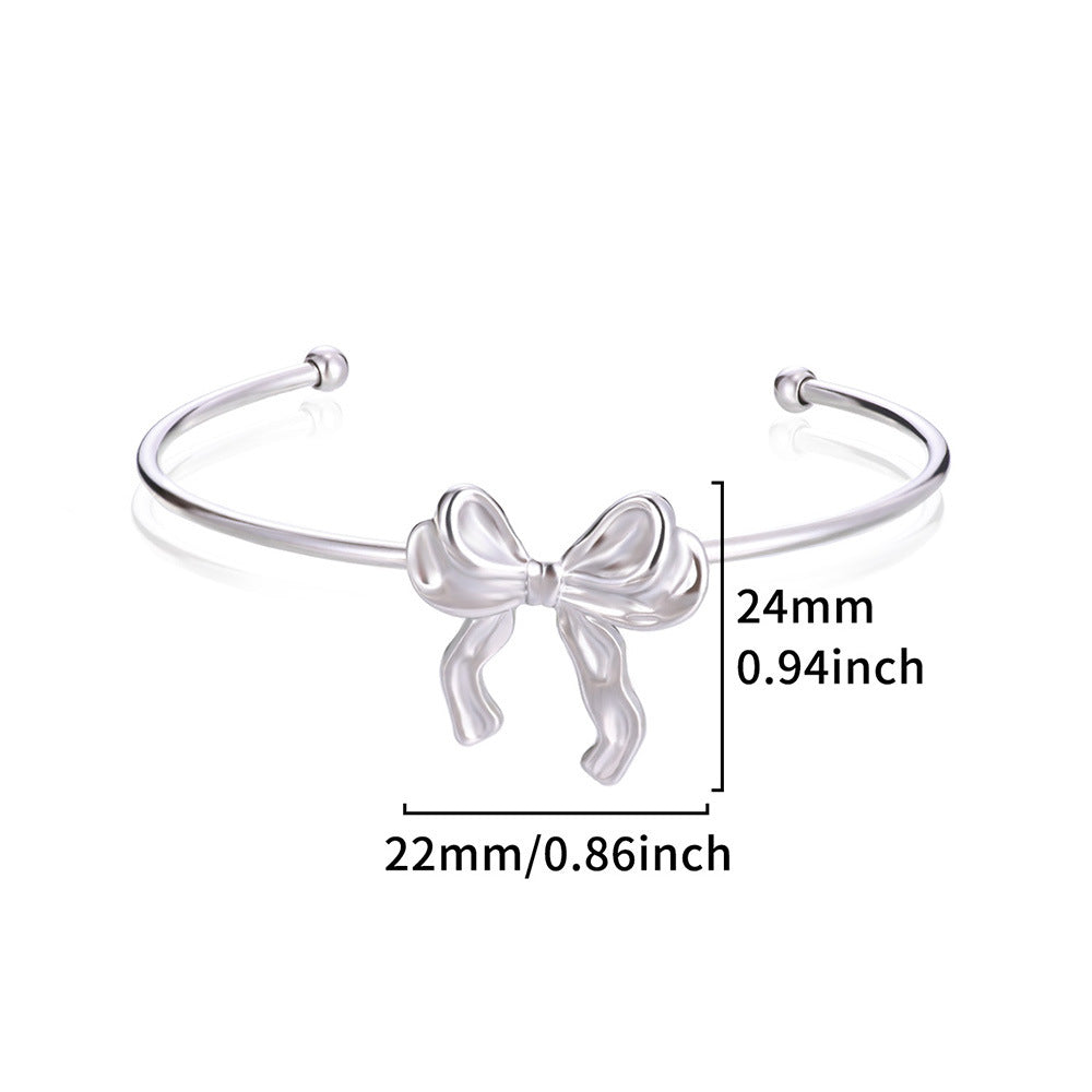 Korean Style 18K Stainless Steel Bow Jewelry