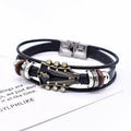 Europäische und amerikanische Zinklegierungs-Musikgitarren-Lederarmband