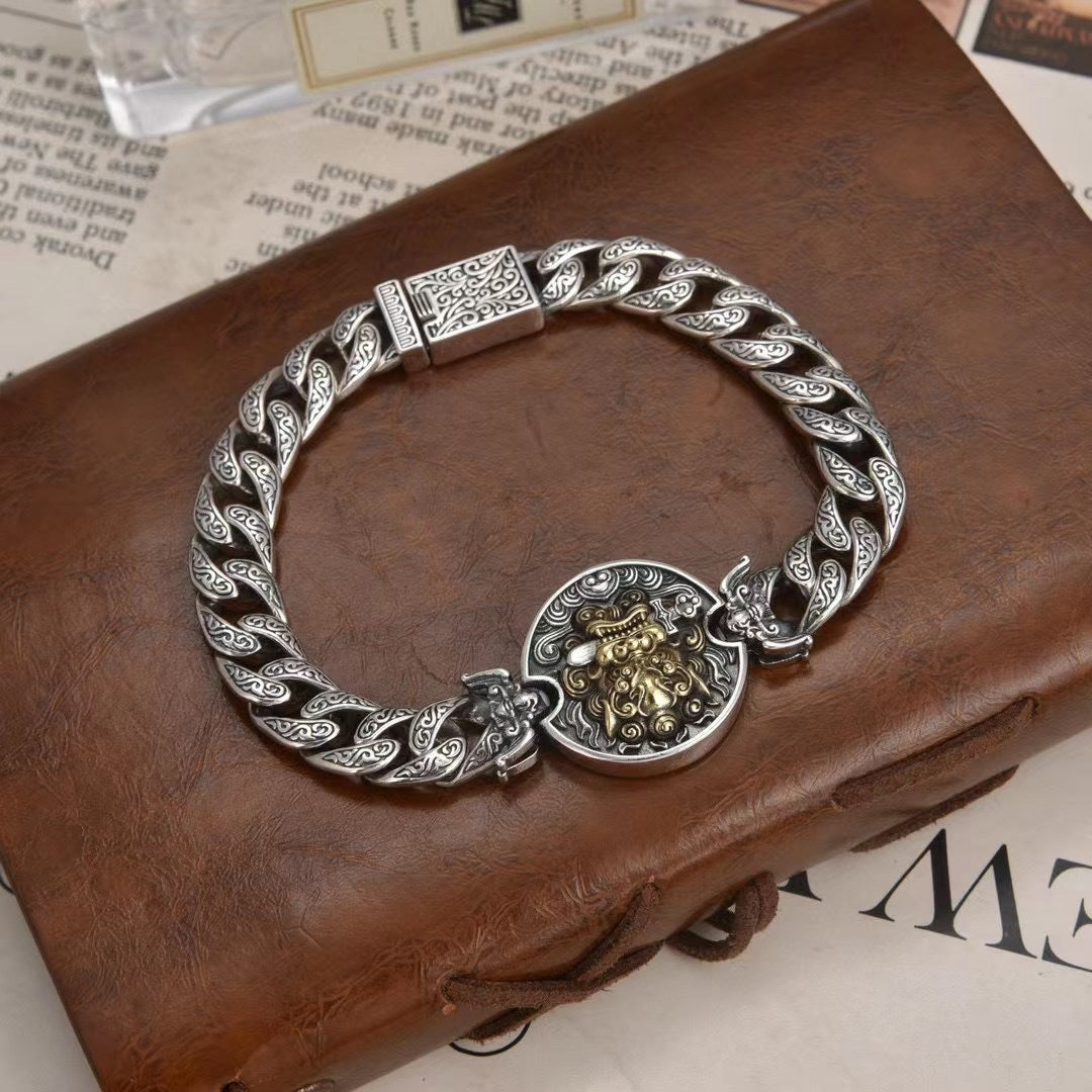 Lion Bite Sword Vintage Hollow Pattern Bracelet