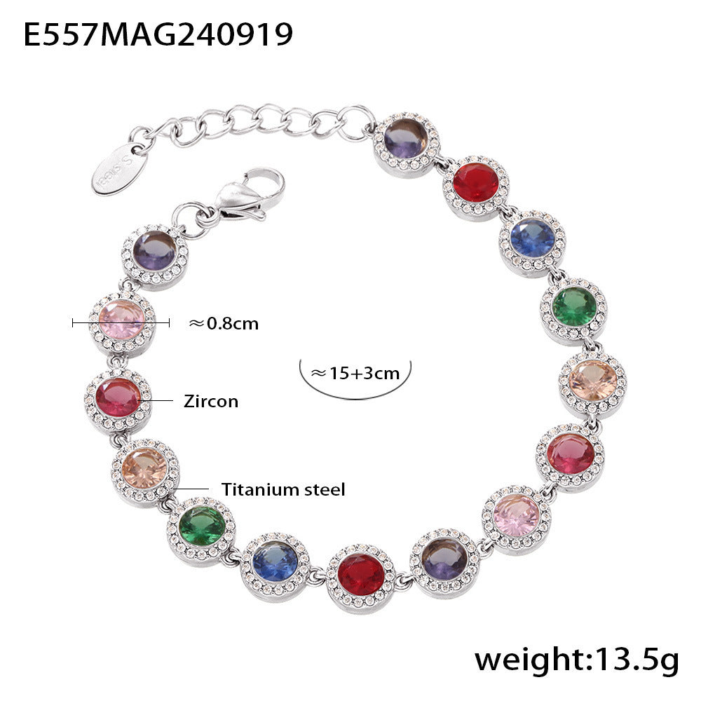 Pulsera de empalme de circonitas brillantes con diseño de amor, estilo europeo y americano, temperamento de lujo ligero