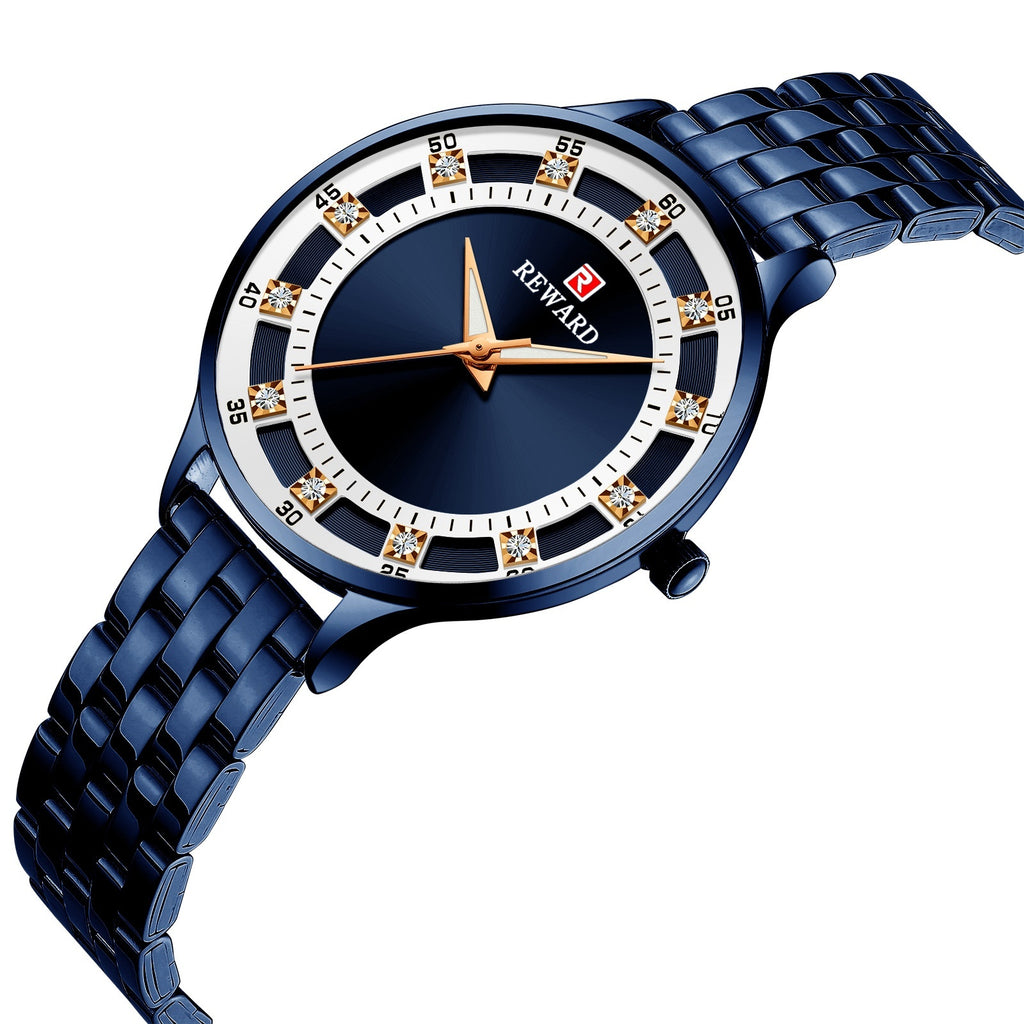 Reloj de Cuarzo de Moda con Correa de Acero, Diamantes, para Mujer, Resistente al Agua