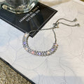 Pulsera de diamantes de imitación, estilo Ins, brillante, ajustable, joyería para mujer