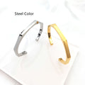 Diamond Hexagonal Smooth Opening Bracelet