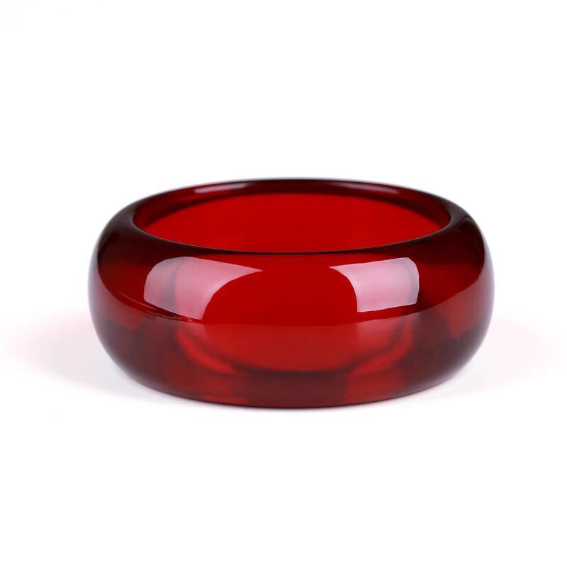 Pulsera de Ámbar Sangre Báltico Ancha y Gruesa